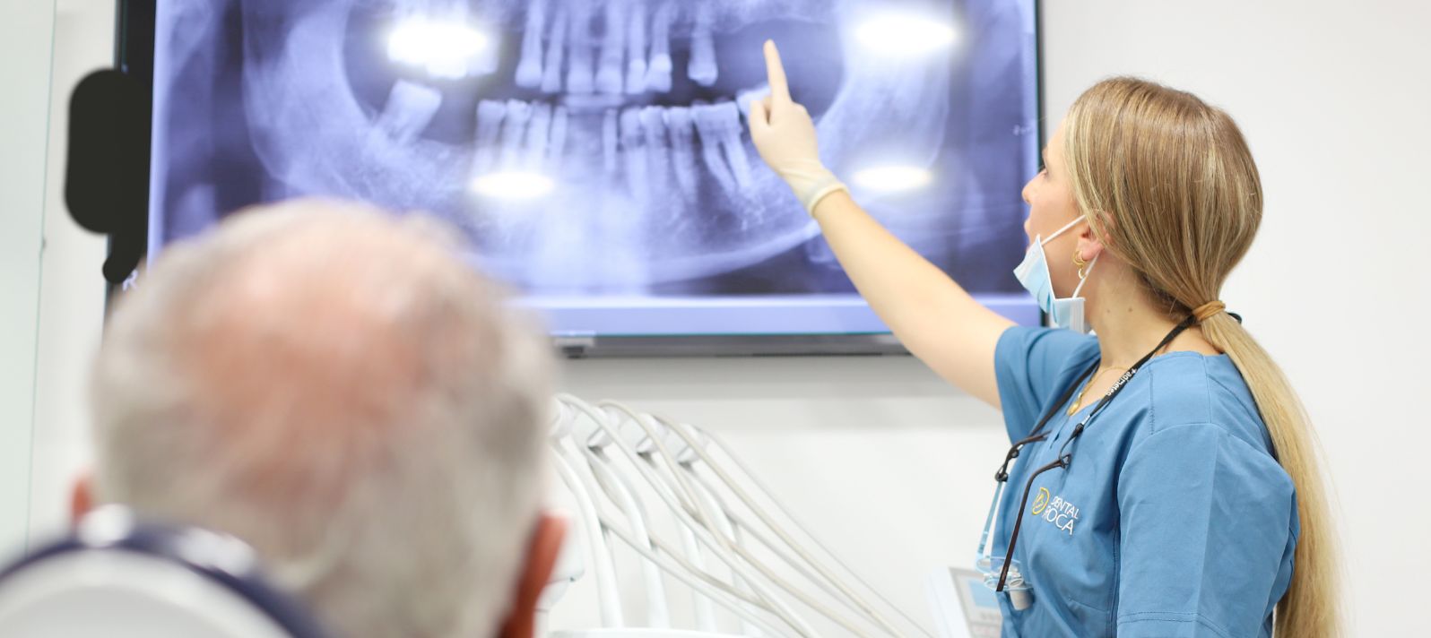 Radiografía dental antes de poner el diente provisional